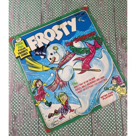 Vintage "Frosty The Snowman" 45 RPM Vinyl Record With Cover Peter Pan Records - Picture 1 of 4